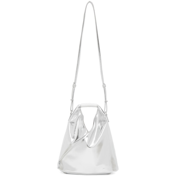 MM6 Maison Margiela Silver Faux-Leather XS Micro Japanese Tote MM6