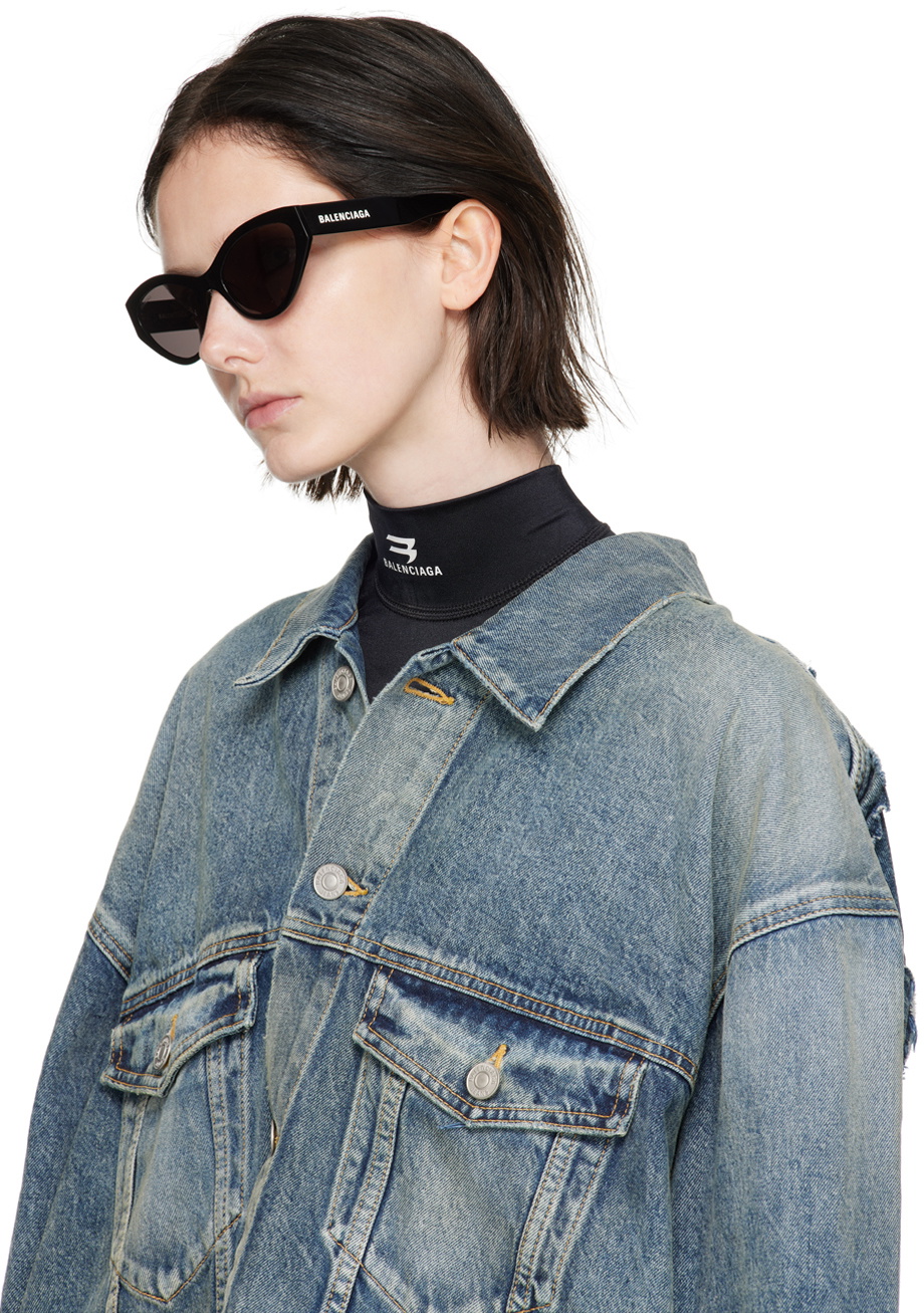 Balenciaga Black Cat-Eye Sunglasses Balenciaga