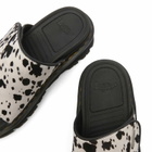 Dr. Martens Women's ZebZag Slide in Cream/Black Dalmatian Print Hair On