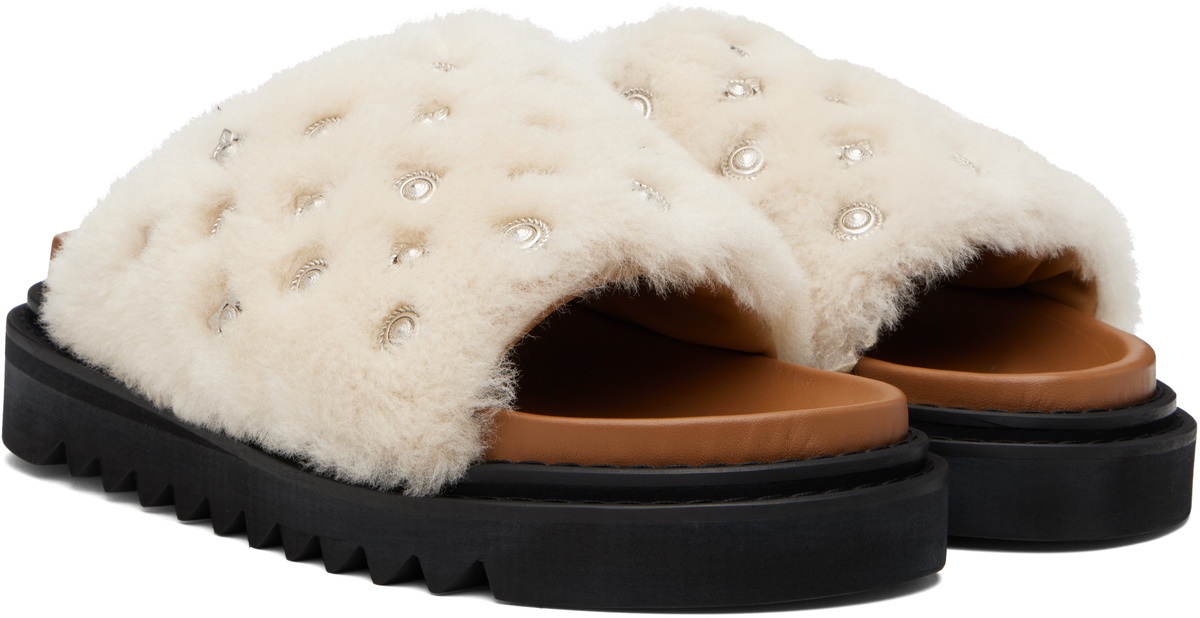 Toga Virilis Off-White Shearling Sandals