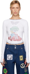 Chopova Lowena White Crystal Cloud Fitted Jersey T-shirt