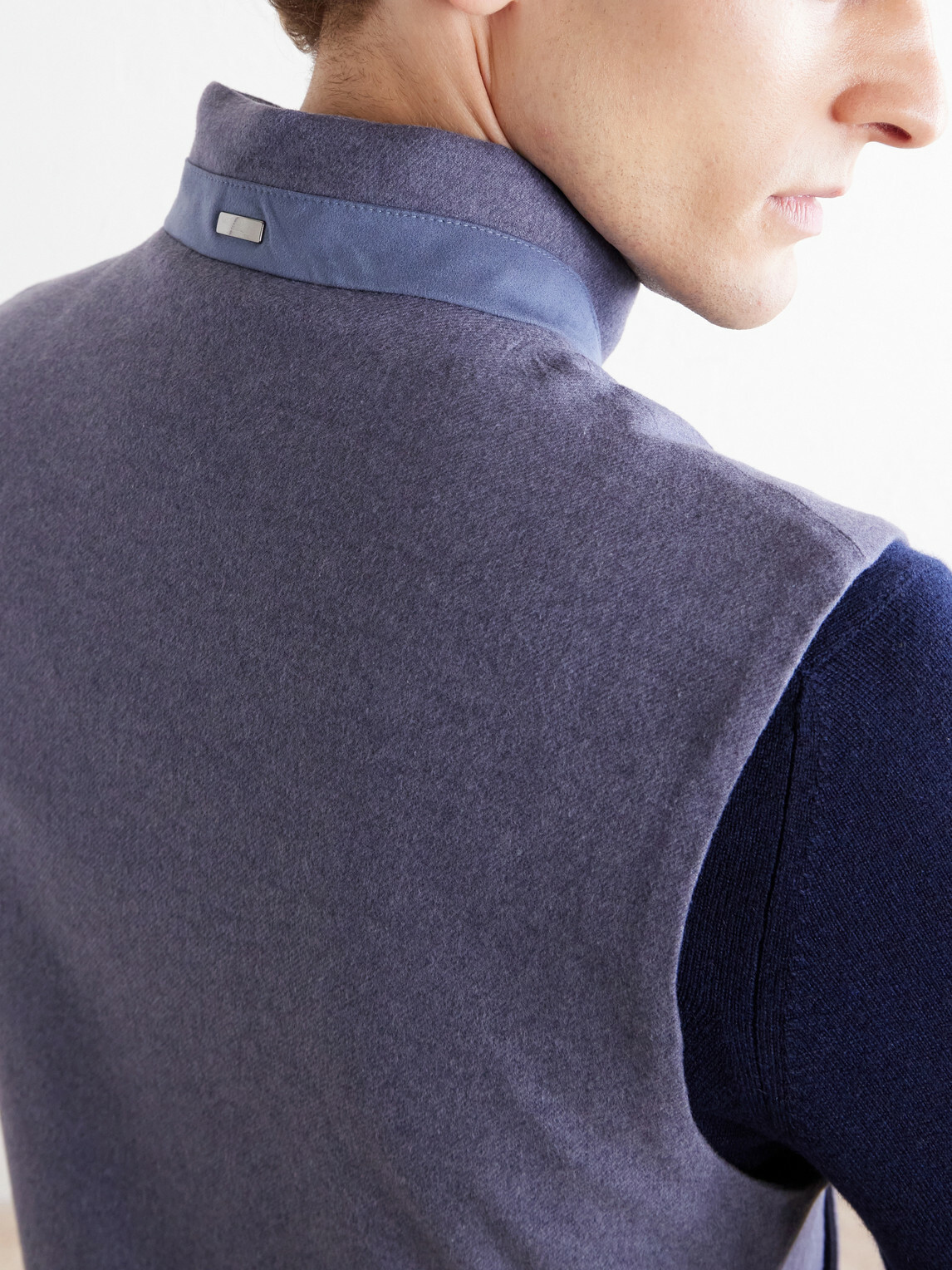 Herno - Leather Trimmed Silk and Cashmere-Blend Vest - Purple
