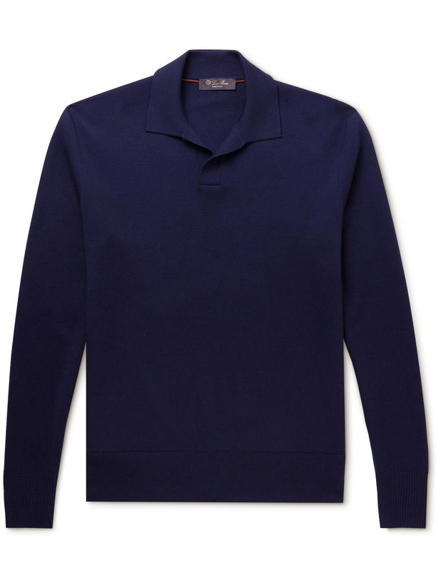 Photo: Loro Piana - Virgin Wool Polo Shirt - Blue