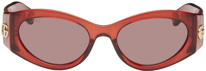 Photo: Gucci Red Oval Sunglasses