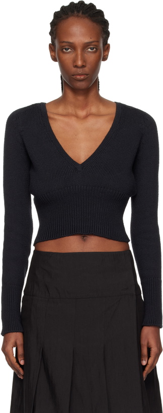 Photo: OUR LEGACY Black Sharp V-Neck Sweater