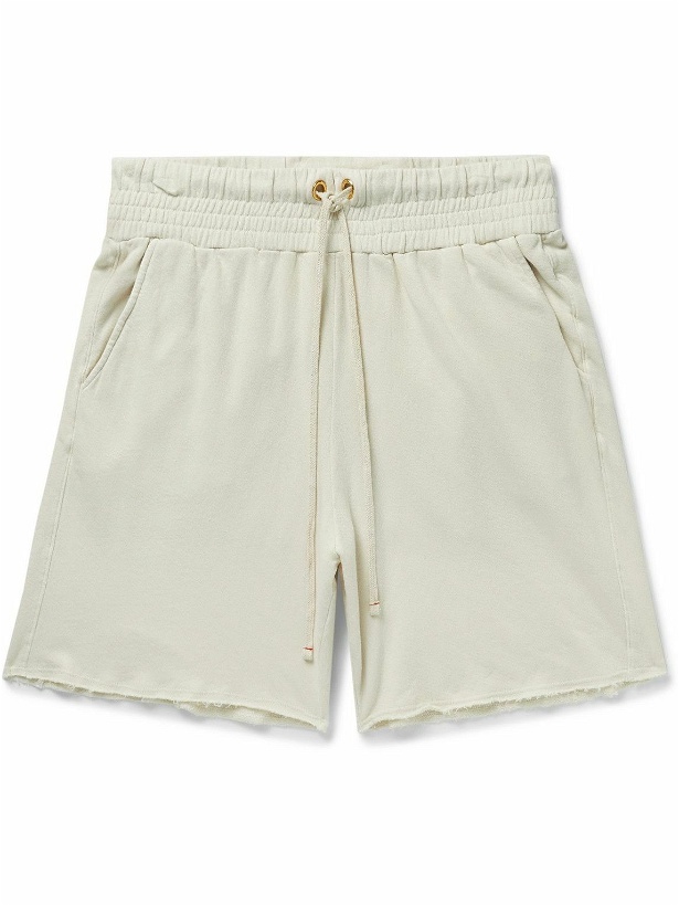 Photo: Les Tien - Yacht Straight-Leg Garment-Dyed Cotton-Jersey Drawstring Shorts - Neutrals