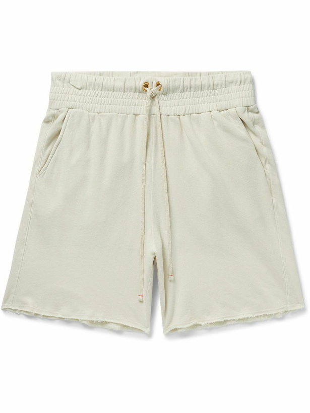 Photo: Les Tien - Yacht Straight-Leg Garment-Dyed Cotton-Jersey Drawstring Shorts - Neutrals