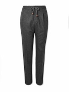 Incotex - Tapered Pleated Wool and Cashmere-Blend Trousers - Gray
