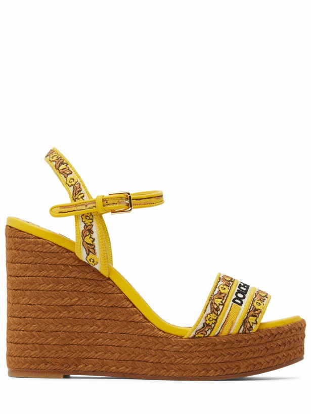 Photo: DOLCE & GABBANA 150mm Jacquard Espadrille Wedges