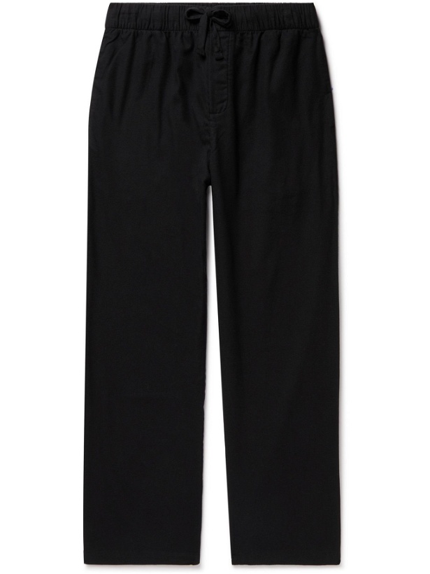 Photo: TEKLA - Organic Cotton-Flannel Pyjama Trousers - Black