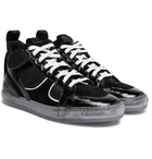 RtA - 1001 Patent-Leather, Suede and Canvas High-Top Sneakers - Black