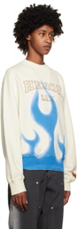 Heron Preston White Law Flames Sweatshirt