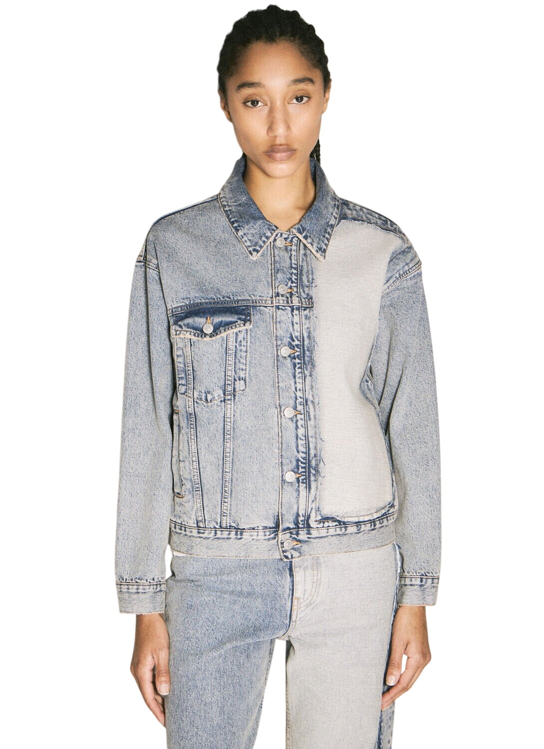 MM6 Maison Margiela Blue Denim Inside-Out Jacket MM6 Maison Margiela