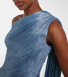 Marmar Halim Draped pleated silk chiffon gown