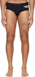 LGN Louis Gabriel Nouchi Black Asymmetrical Opening Briefs