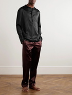 TOM FORD - Stretch-Silk Satin Henley Pyjama Top - Black