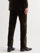 TOM FORD - Shelton Slim-Fit Pinstriped Cotton-Velvet Suit Trousers - Green