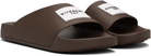 Givenchy Brown Rubber Label Mule Slides