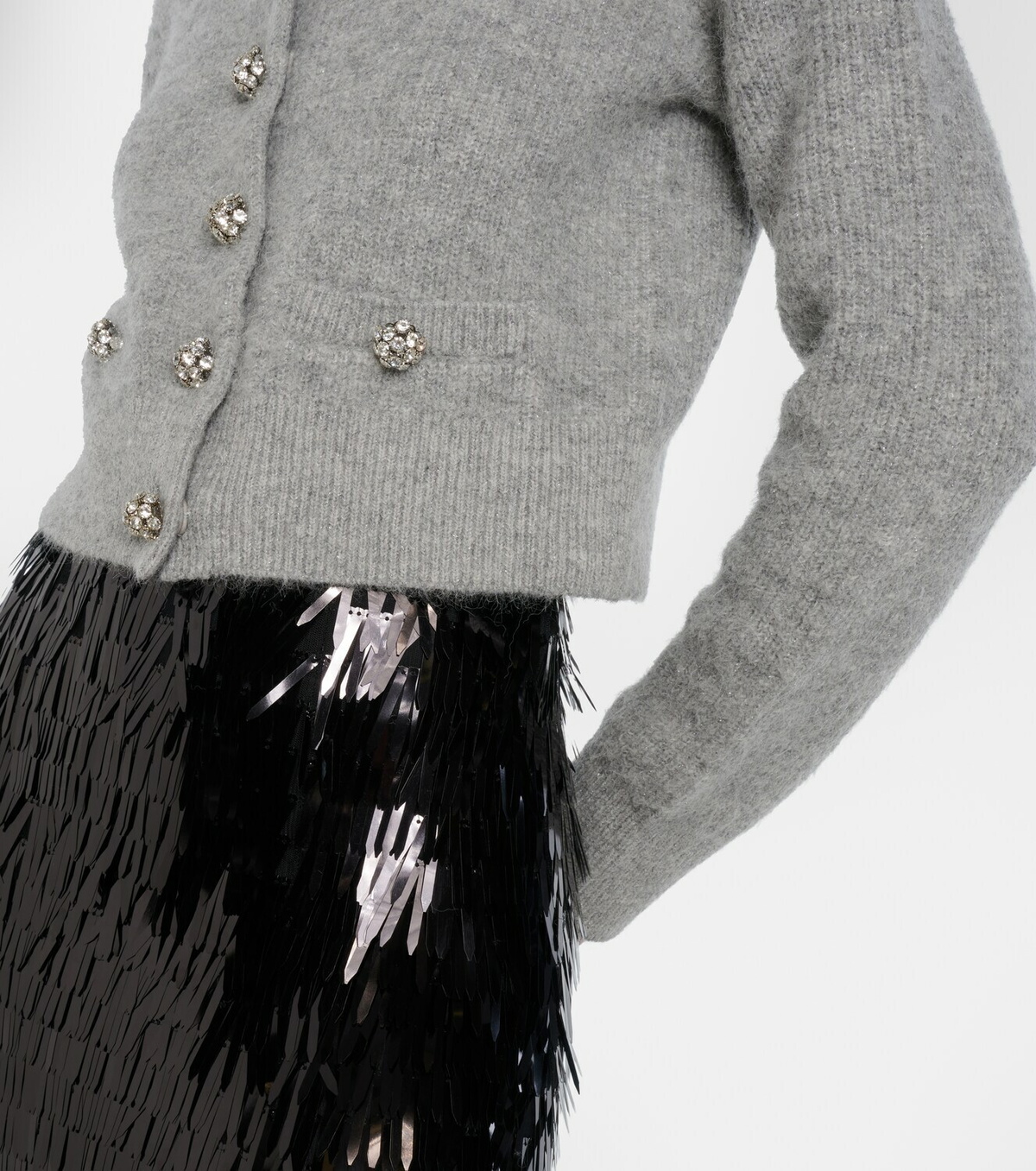 Self-Portrait Embellished lace-trimmed cardigan