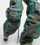 The Attico - Strapless cargo denim jumpsuit