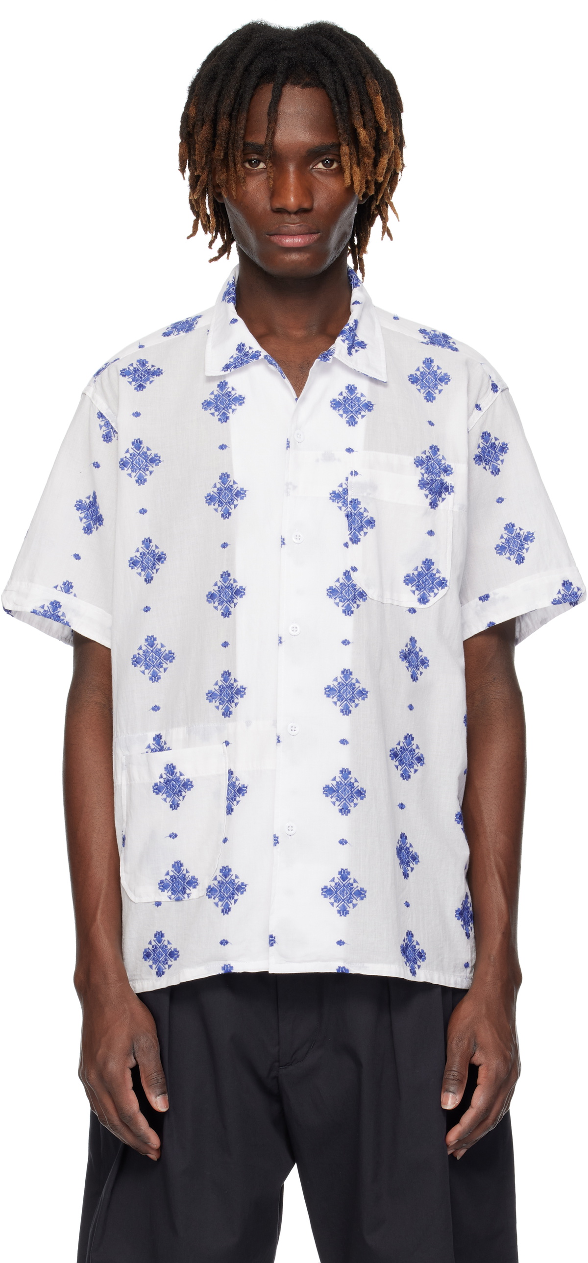 トップス ENGINEERED GARMENTS Camp Shirt M Engineered Garments Camp Shirt, Natural – Glasswing