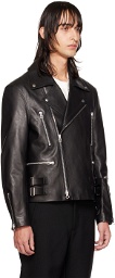 Jil Sander Black Biker Leather Jacket