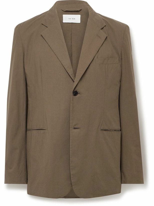 Photo: The Row - Ritchie Slim-Fit Unstructured Cotton Suit Jacket - Brown