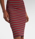 Prada Logo ribbed-knit cotton midi dress