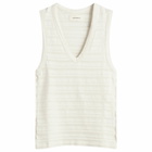 mfpen Women's V-Neck Tank Top in Off White Stripe