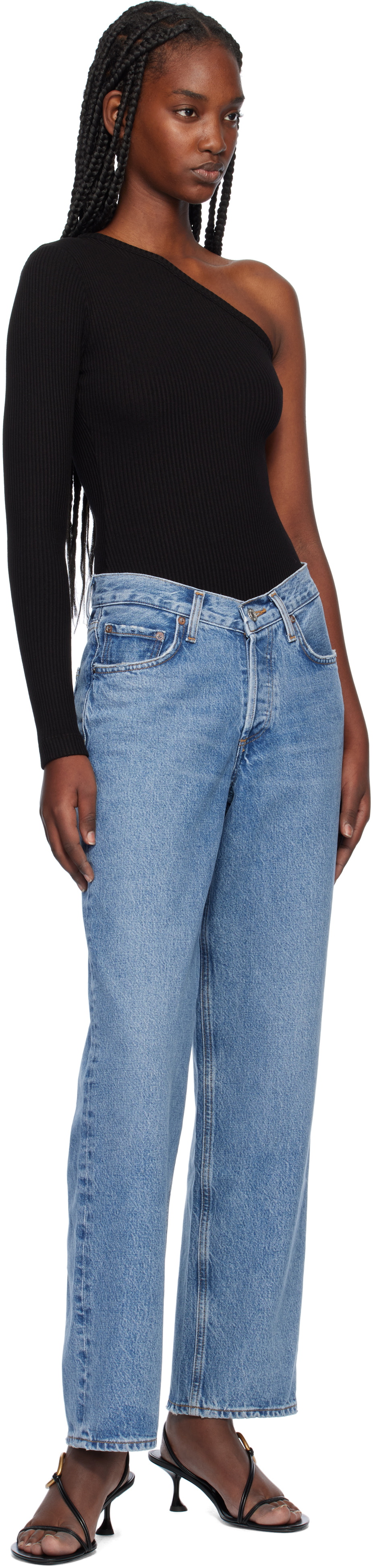AGOLDE Blue V-Waist Baggy Jeans