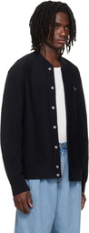Givenchy Black Couture Seam Fleece Embroidered Cardigan