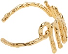 Marni Gold Italic Logo Cuff Bracelet