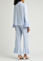 Sleeper Nebula Checked Twill Pyjama set Blue And White