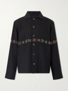 Kartik Research - Embroidered Linen Shirt - Black
