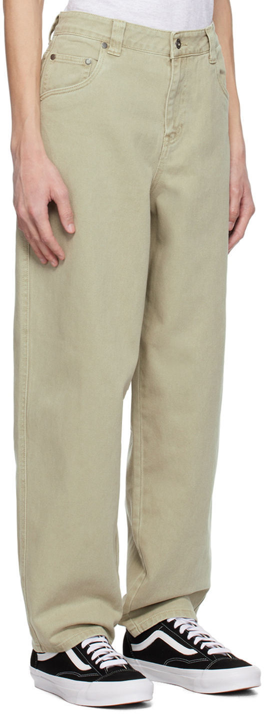 Dime Khaki Embroidered Jeans Dime