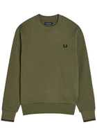 Fred Perry Logo-embroidered Cotton Sweatshirt Green