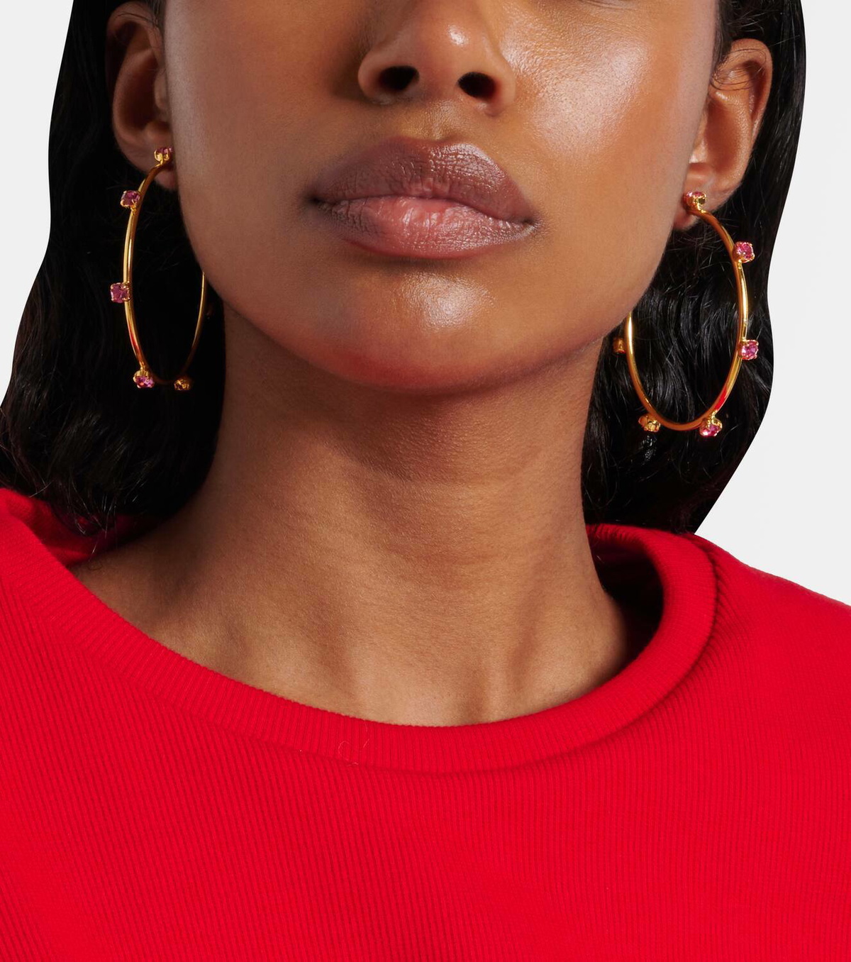 Magda Butrym Embellished gold-plated hoop earrings