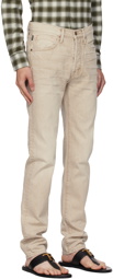 TOM FORD Beige Patch Jeans