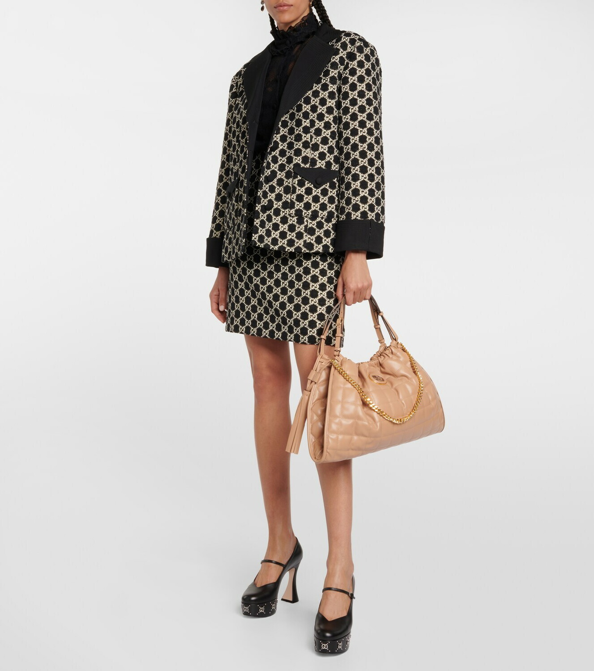 Gucci Deco Large quilted leather shoulder bag