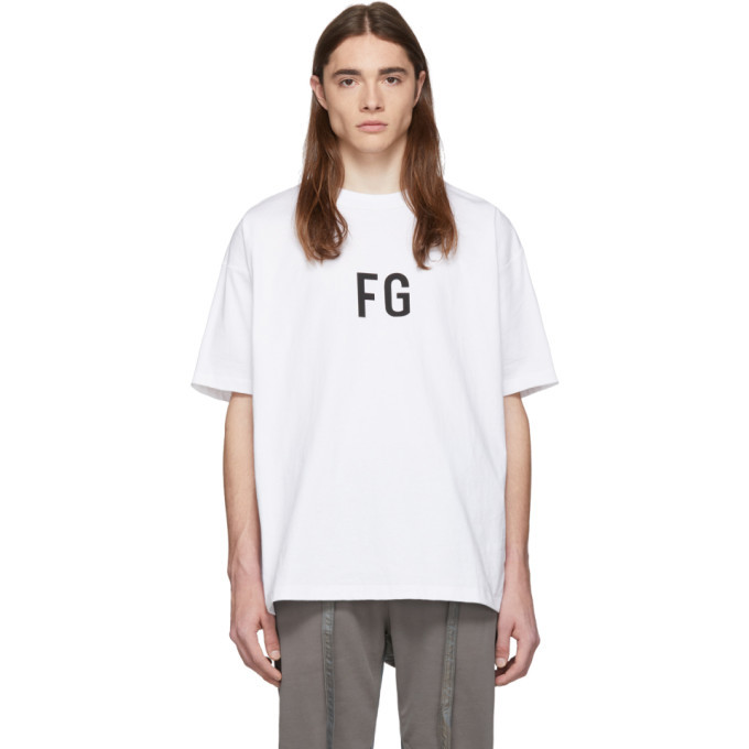 Udfør glide modstå Fear of God White FG T-Shirt Fear Of God