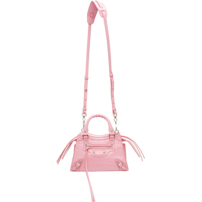 Balenciaga bag. Neo Classic mini croc effect leather bag. 