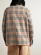 Burberry - Fleece-Lined Checked Wool and Cotton-Blend Flannel Overshirt - Neutrals