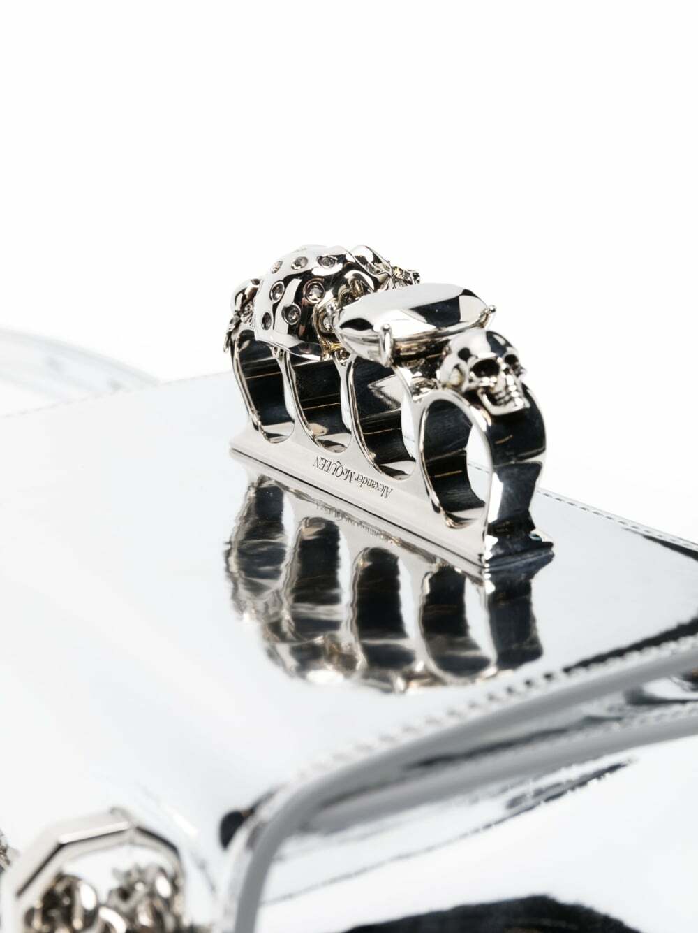 ALEXANDER MCQUEEN - Mini Jewelled Satchel Metallic Effect Crossbody Bag
