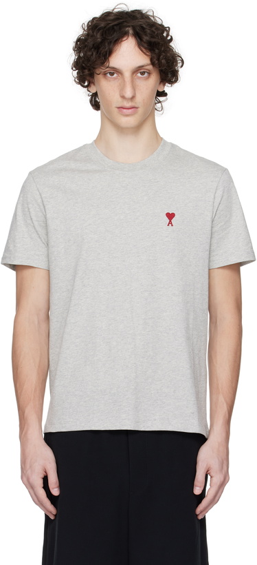 Photo: AMI Paris Gray Cotton Ami de Coeur T-shirt