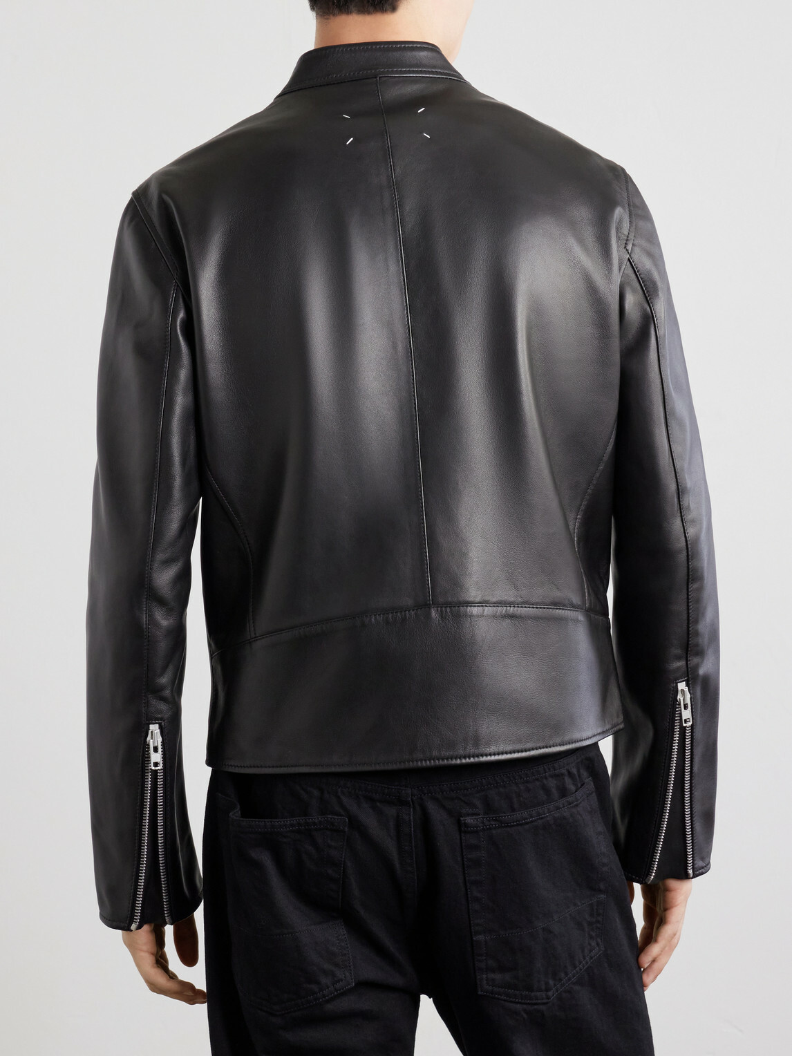 Maison Margiela - Zip-Detailed Leather Biker Jacket - Black