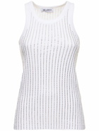 THE ATTICO - Ribbed Jersey Tank Top W/ Crystals