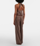Jacques Wei Striped cotton-blend wide-leg pants