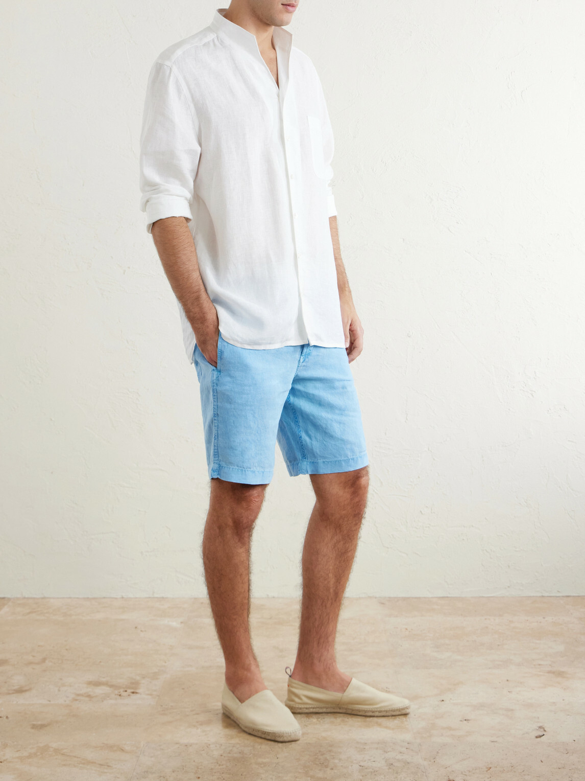 Vilebrequin - Straight-Leg Garment-Dyed Linen Shorts - Blue