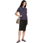 MM6 Maison Margiela Black Wool Felt Midi Skirt