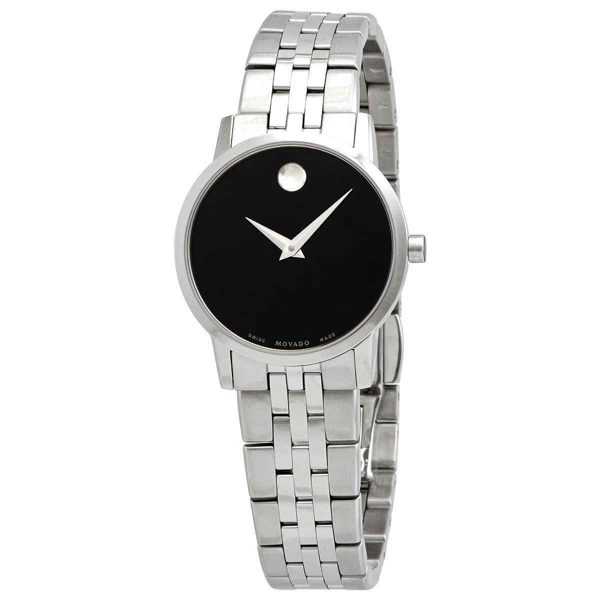 Movado Museum Classic Quartz Black Dial Stainless Steel Ladies Watch 0607397